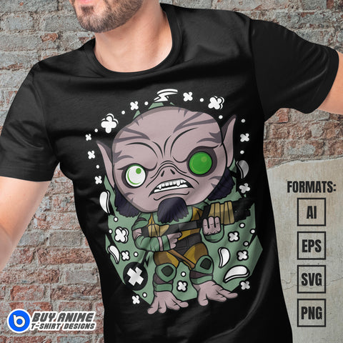 Premium Zeb Orrelios Star Wars Funko Vector T-shirt Design Template