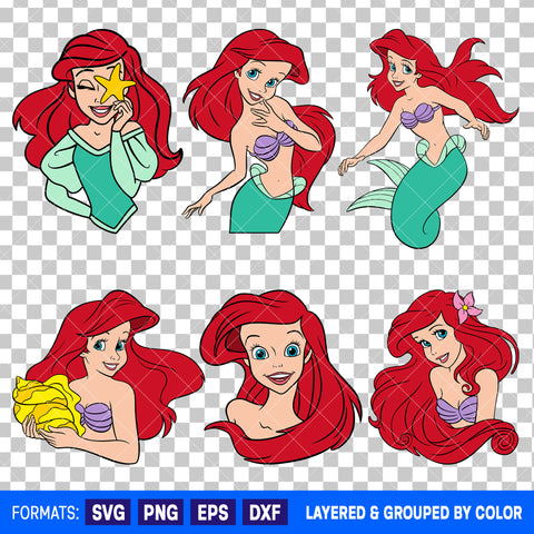 Princess Ariel Little Mermaid Bundle SVG Cut Files for Cricut and Silhouette