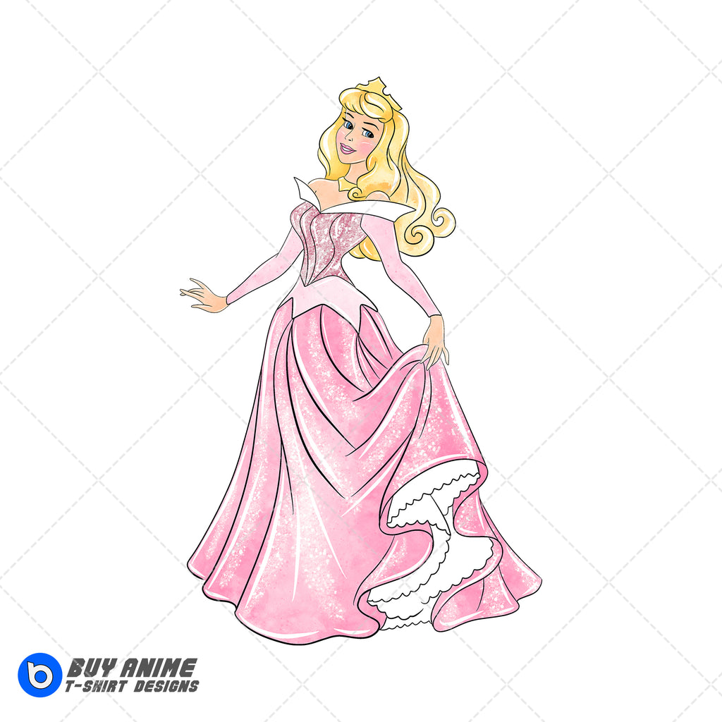 Princess Aurora Sleeping Beauty Watercolor Clipart PNG Hand Drawn Illustration