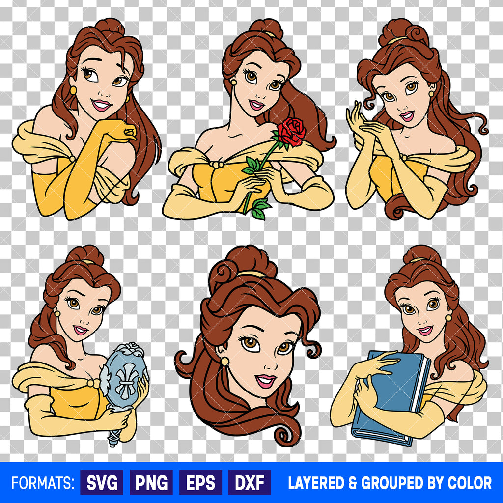 Princess Belle Beauty And The Beast Bundle SVG Cut Files for Cricut and Silhouette