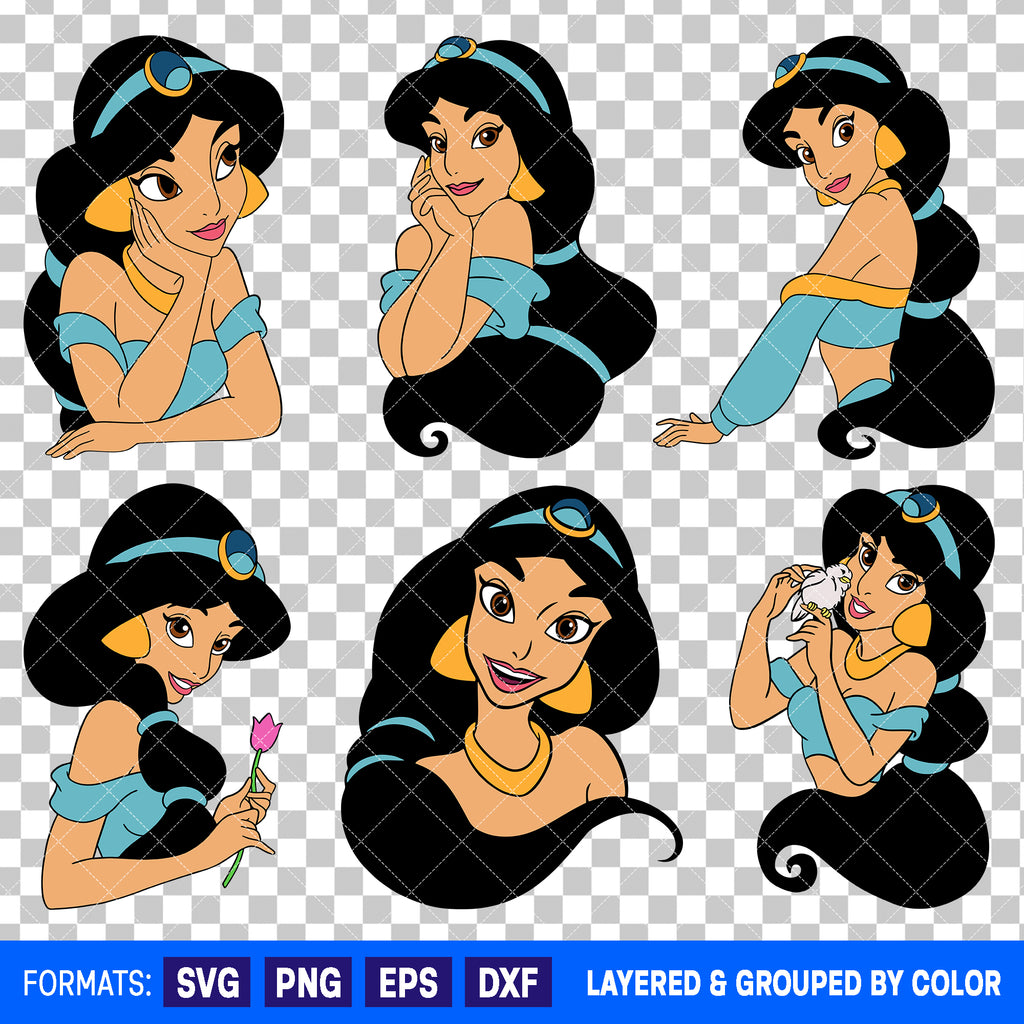 Princess Jasmine Aladdin Bundle SVG Cut Files for Cricut and Silhouette