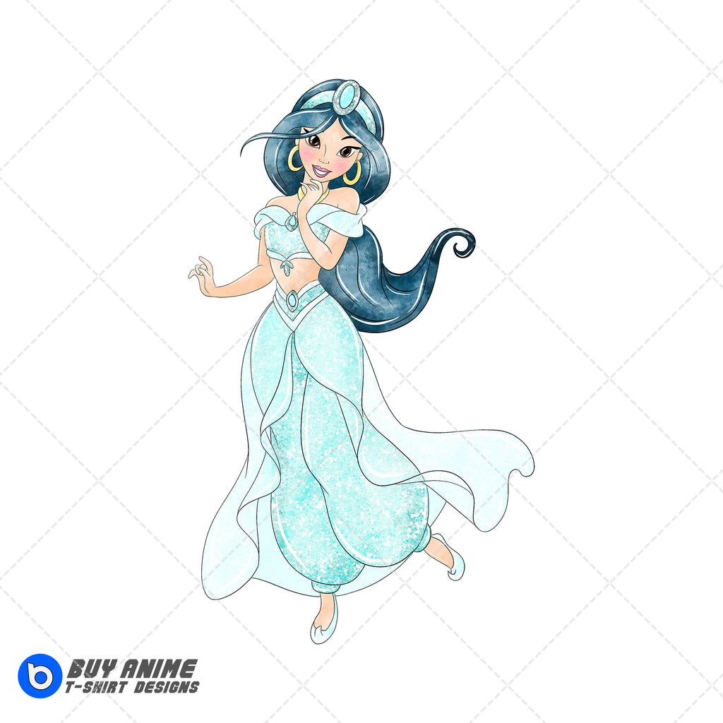 Princess Jasmine Aladdin Watercolor Clipart PNG Hand Drawn Illustration
