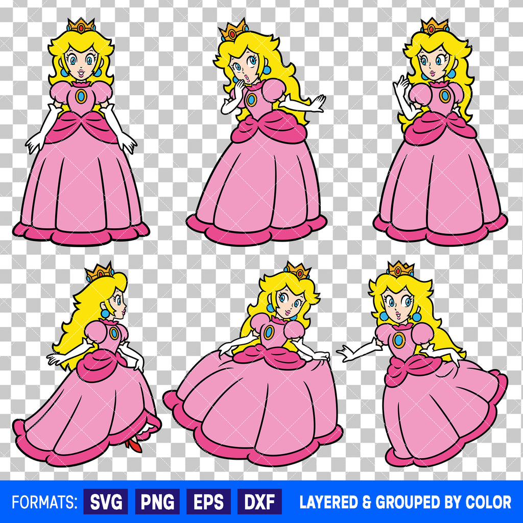 Princess Peach Bundle SVG Cut Files for Cricut and Silhouette #2