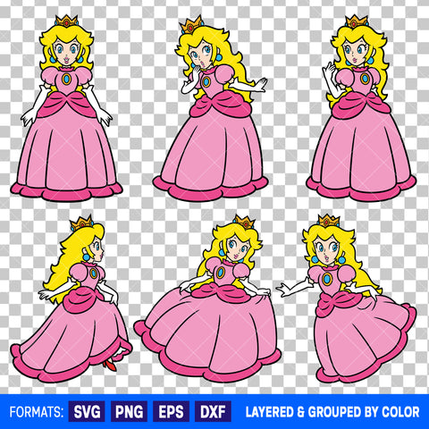 Princess Peach Bundle SVG Cut Files for Cricut and Silhouette #2