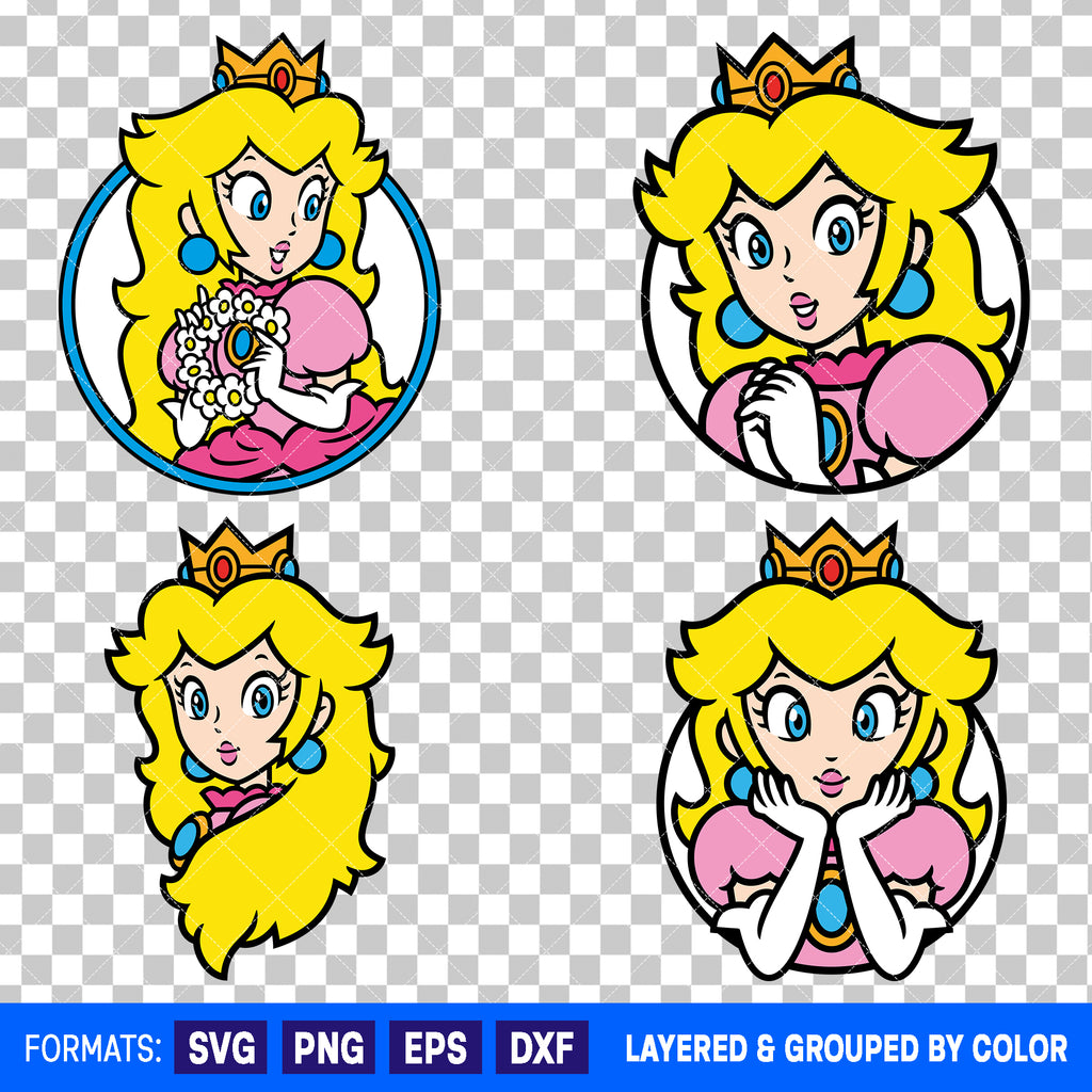 Princess Peach Bundle SVG Cut Files for Cricut and Silhouette