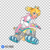 Princess Peach Super Mario Watercolor Clipart PNG Hand Drawn Illustration