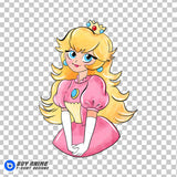 Princess Peach Super Mario Watercolor Clipart PNG Hand Drawn Illustration #4