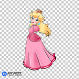 Princess Peach Super Mario Watercolor Clipart PNG Hand Drawn Illustration #5