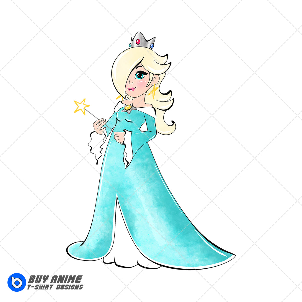 Princess Rosalina Super Mario Watercolor Clipart PNG Hand Drawn Illustration