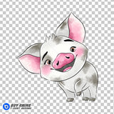 Pua Moana Watercolor Clipart PNG Hand Drawn Illustration