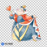Queen of Hearts Alice in Wonderland Watercolor Clipart PNG Hand Drawn Illustration