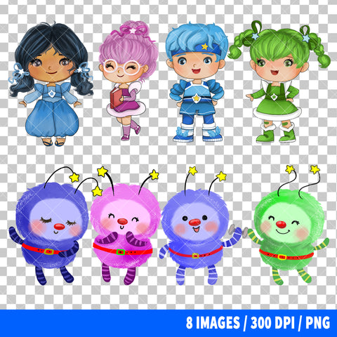 Rainbow Brite Clipart PNG Bundle #2