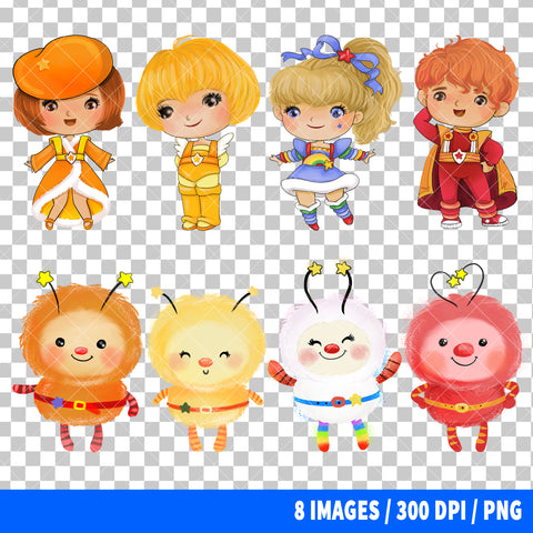 Rainbow Brite Clipart PNG Bundle
