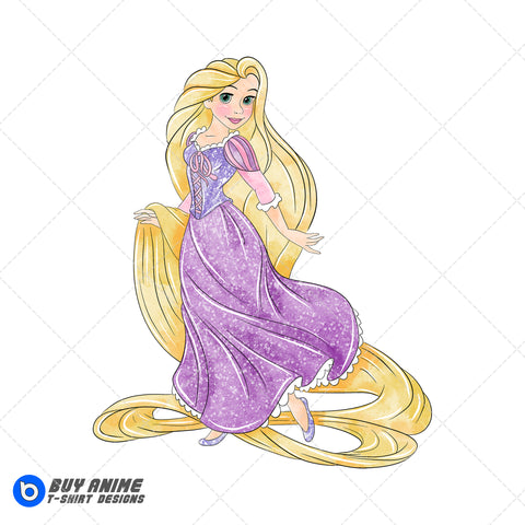 Rapunzel Tangled Watercolor Clipart PNG Hand Drawn Illustration