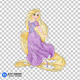 Rapunzel Tangled Watercolor Clipart PNG Hand Drawn Illustration