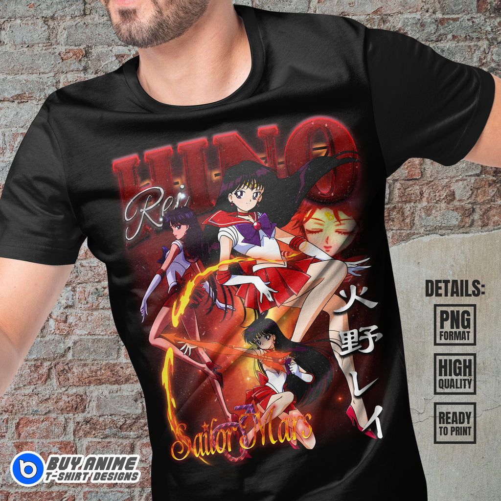 Rei Hino Sailor Mars Anime Bootleg T-shirt Design