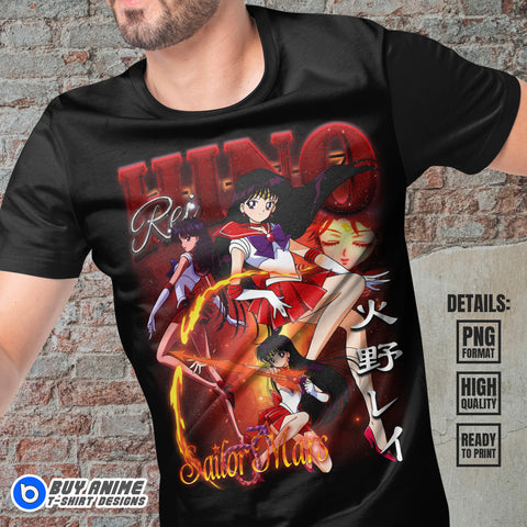 Rei Hino Sailor Mars Anime Bootleg T-shirt Design
