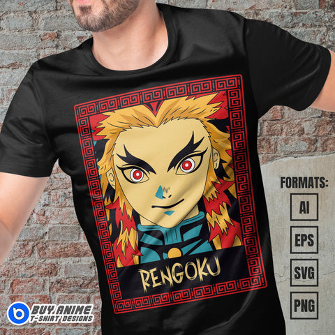 Rengoku Demon Slayer Vector T-shirt Design Template