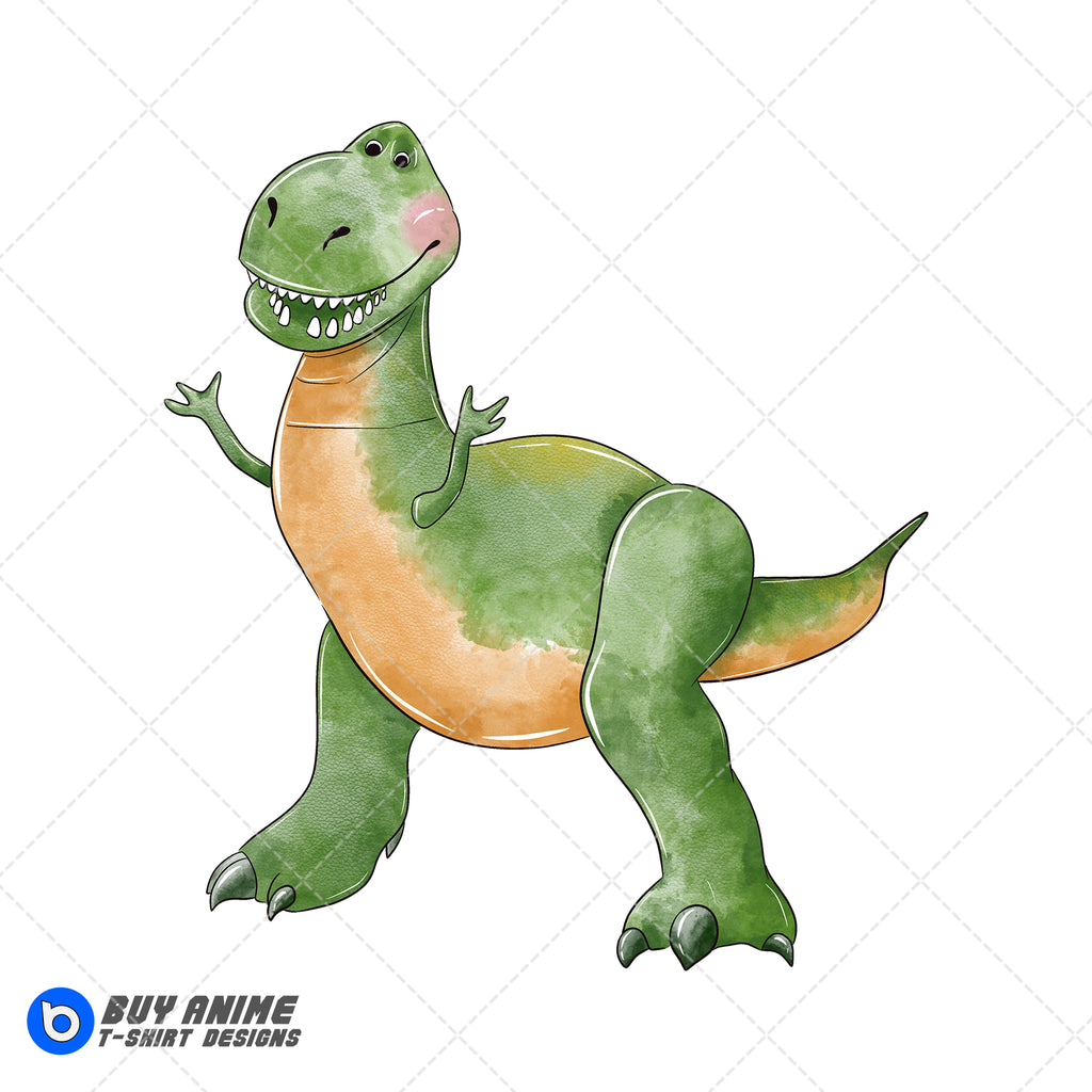 Rex Toy Story Watercolor Clipart PNG Hand Drawn Illustration