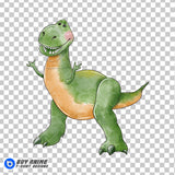 Rex Toy Story Watercolor Clipart PNG Hand Drawn Illustration