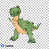 Rex Toy Story Watercolor Clipart PNG Hand Drawn Illustration #2