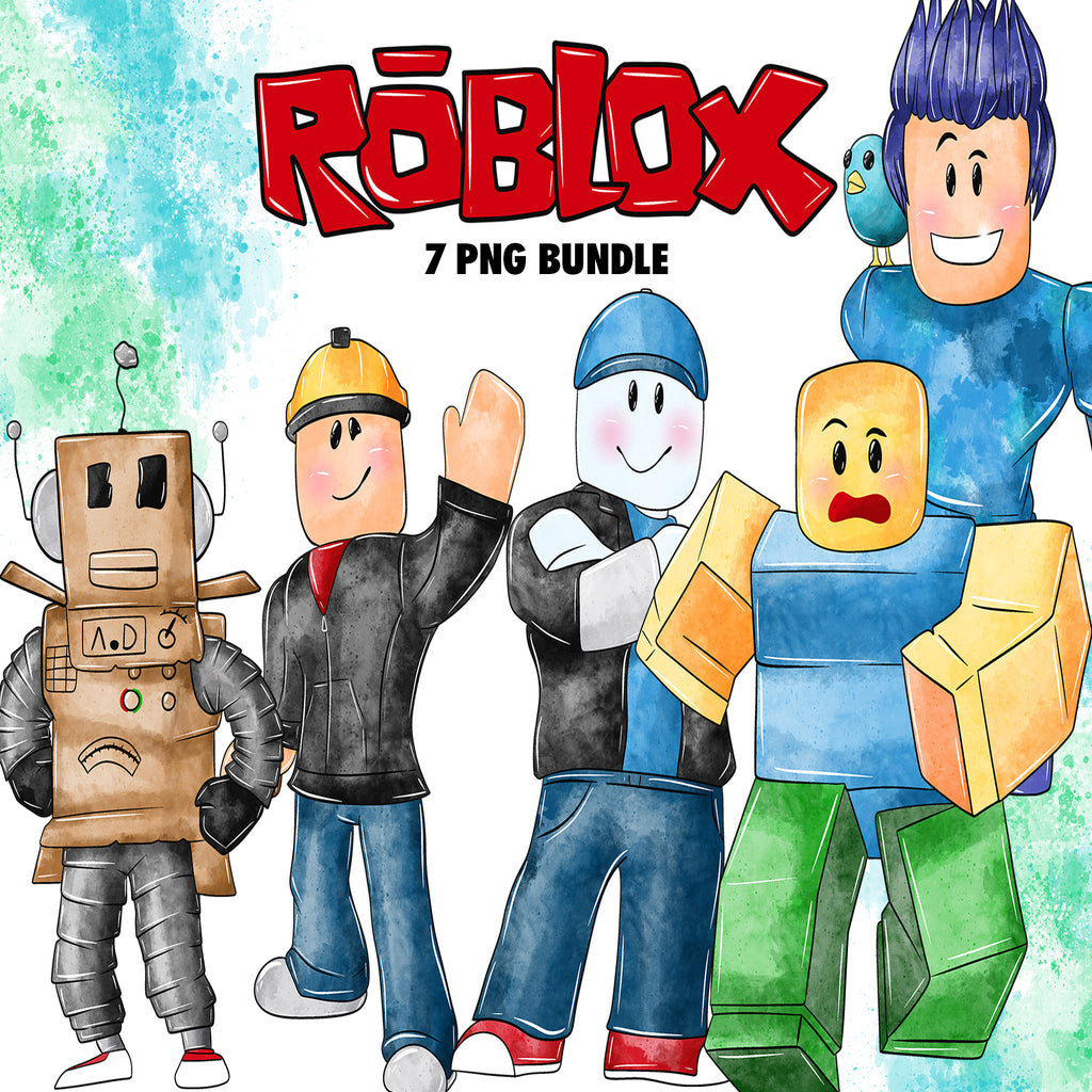 Roblox Watercolor Clipart PNG Bundle