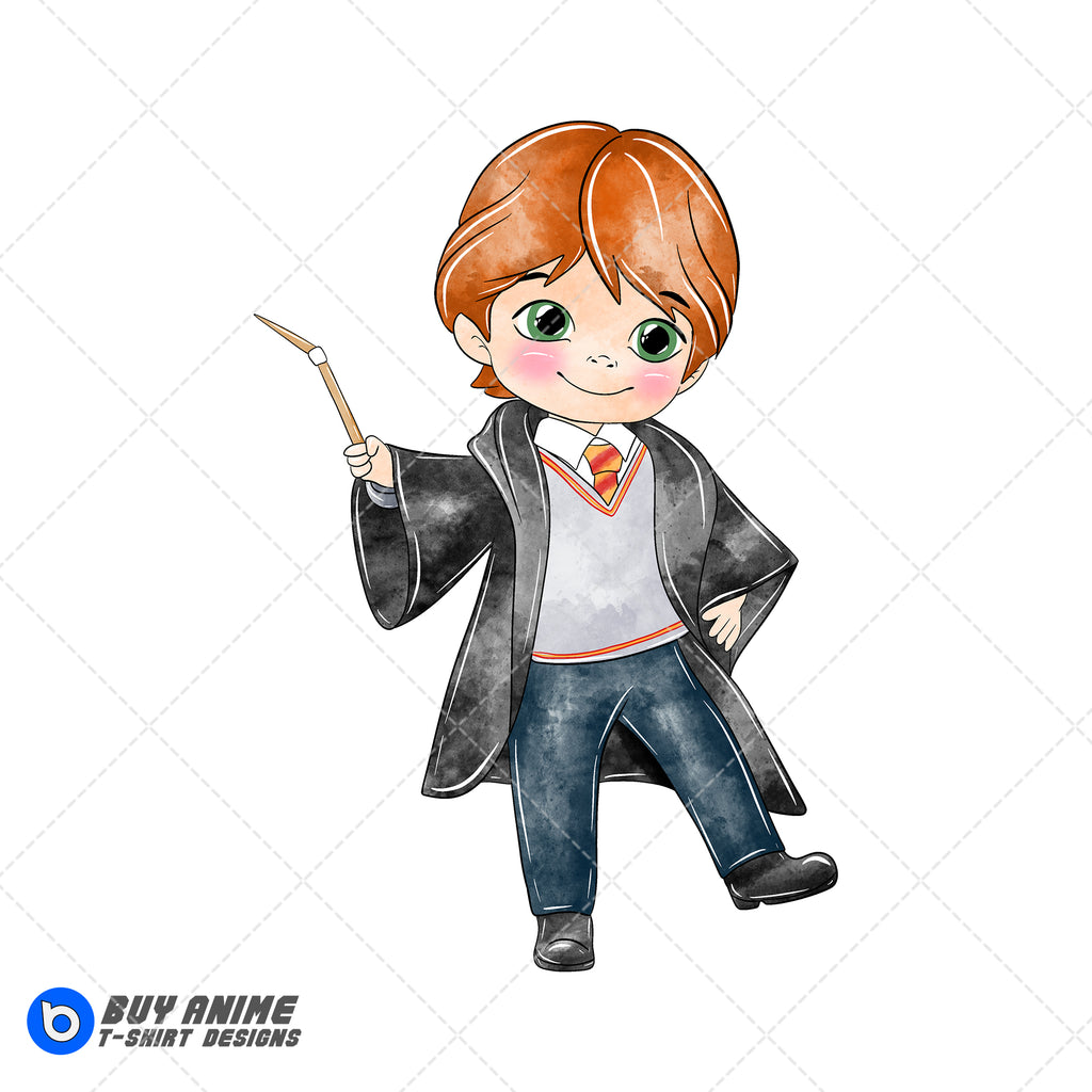 Ron Weasley Harry Potter Watercolor Clipart PNG Hand Drawn Illustration