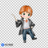 Ron Weasley Harry Potter Watercolor Clipart PNG Hand Drawn Illustration