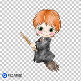 Ron Weasley Harry Potter Watercolor Clipart PNG Hand Drawn Illustration #2