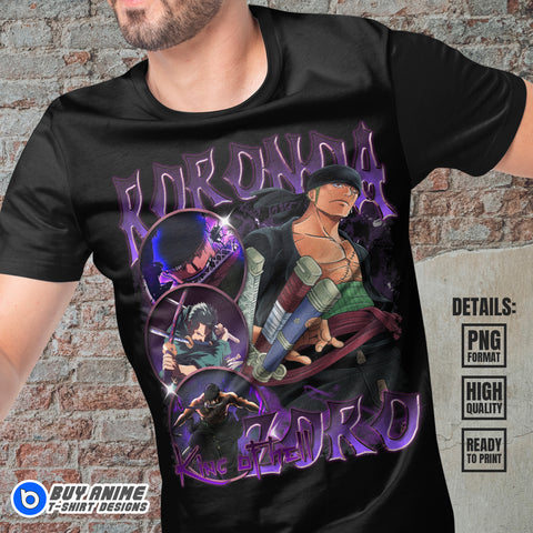 Roronoa Zoro One Piece Anime Bootleg T-shirt Design #2