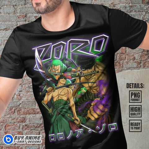 Roronoa Zoro One Piece Anime Bootleg T-shirt Design #3