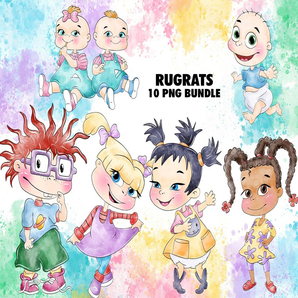 Rugrats Watercolor Clipart PNG Bundle