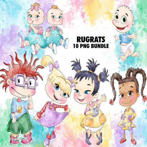 Rugrats Watercolor Clipart PNG Bundle