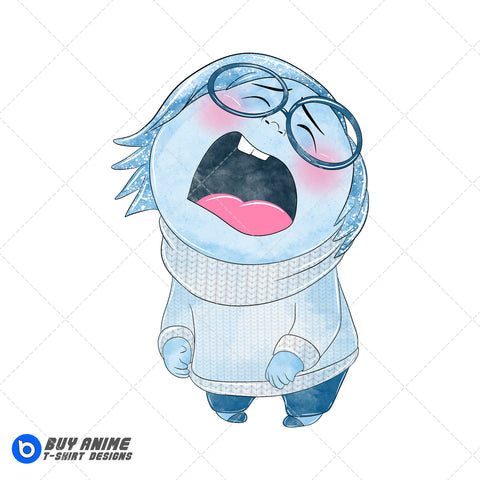 Sadness Inside Out Watercolor Clipart PNG Hand Drawn Illustration #2