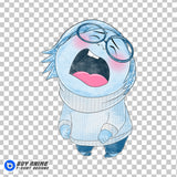 Sadness Inside Out Watercolor Clipart PNG Hand Drawn Illustration #2