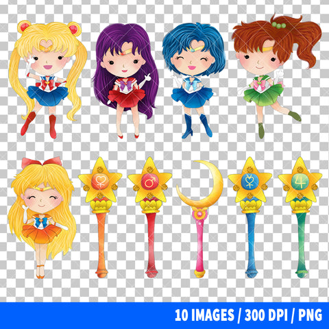 Sailor Moon Clipart PNG Bundle