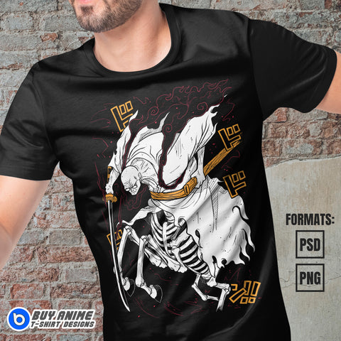 Saint Ethanbaron V Nusjuro Gorosei One Piece Anime Vector T-shirt Design Template