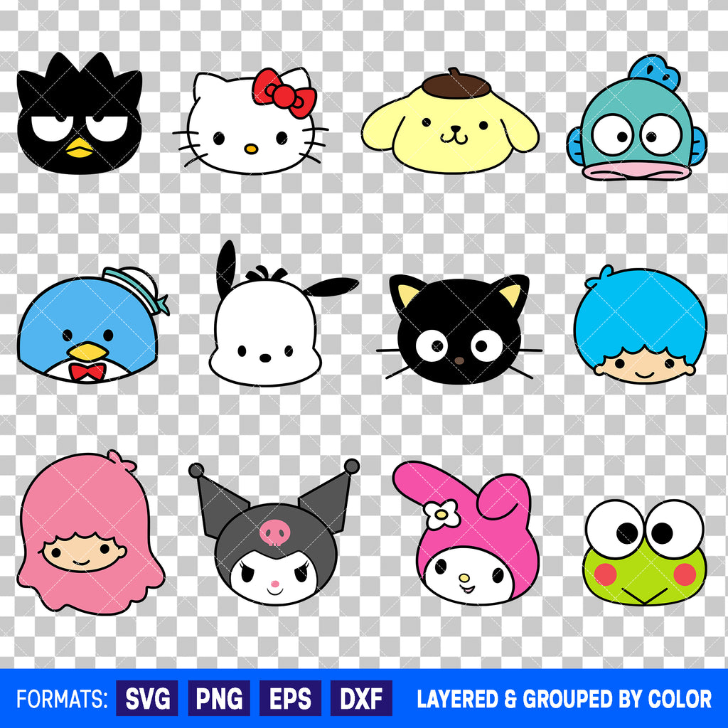 Sanrio Characters Bundle SVG Cut Files for Cricut and Silhouette