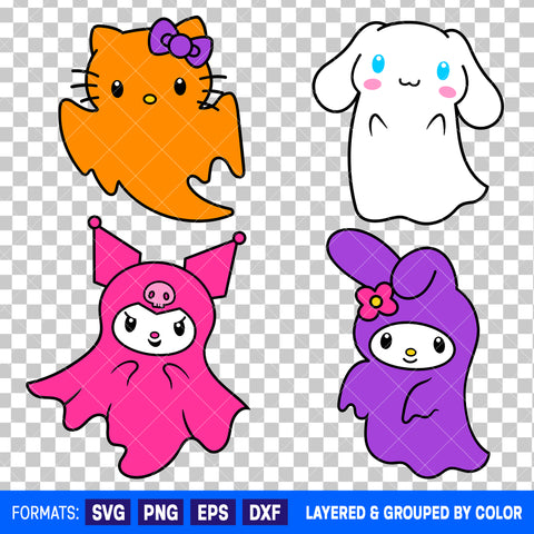 Sanrio Ghosts Halloween Bundle SVG Cut Files for Cricut and Silhouette