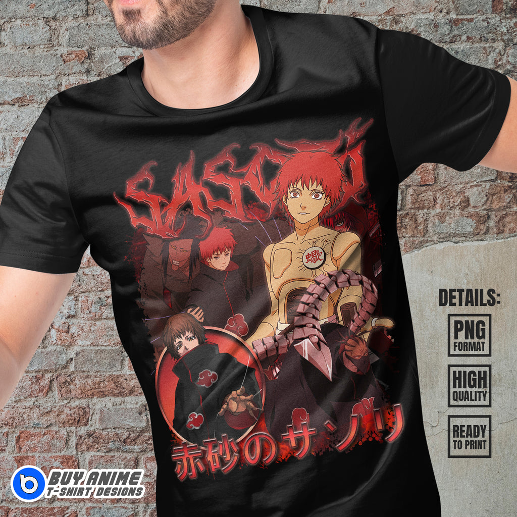 Sasori Akatsuki Naruto Anime Bootleg T-shirt Design