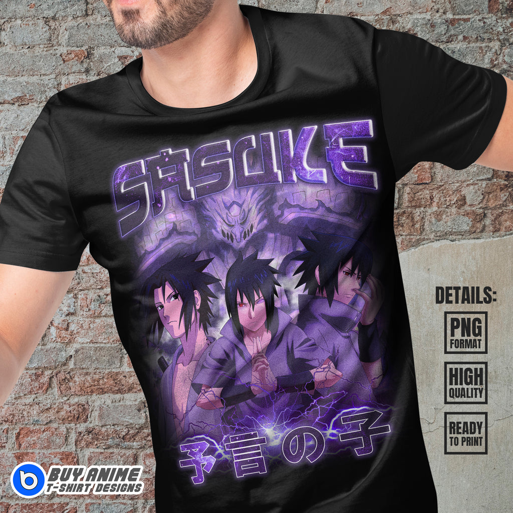 Sasuke Uchiha Naruto Anime Bootleg T-shirt Design