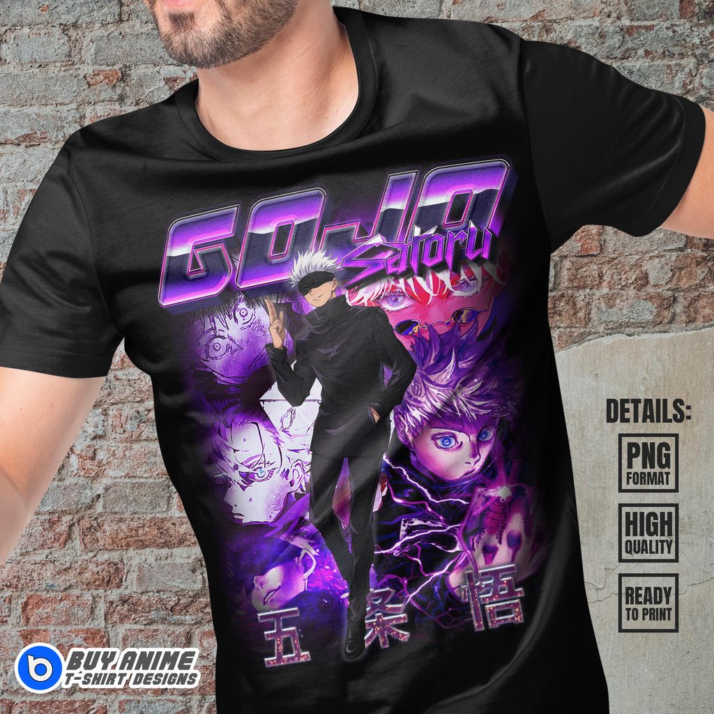 Satoru Gojo Jujutsu Kaisen Anime Bootleg T-shirt Design