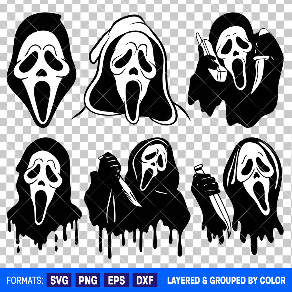 Scream Ghost Horror Halloween Bundle SVG Cut Files for Cricut and Silhouette