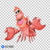 Sebastian The Little Mermaid Watercolor Clipart PNG Hand Drawn Illustration