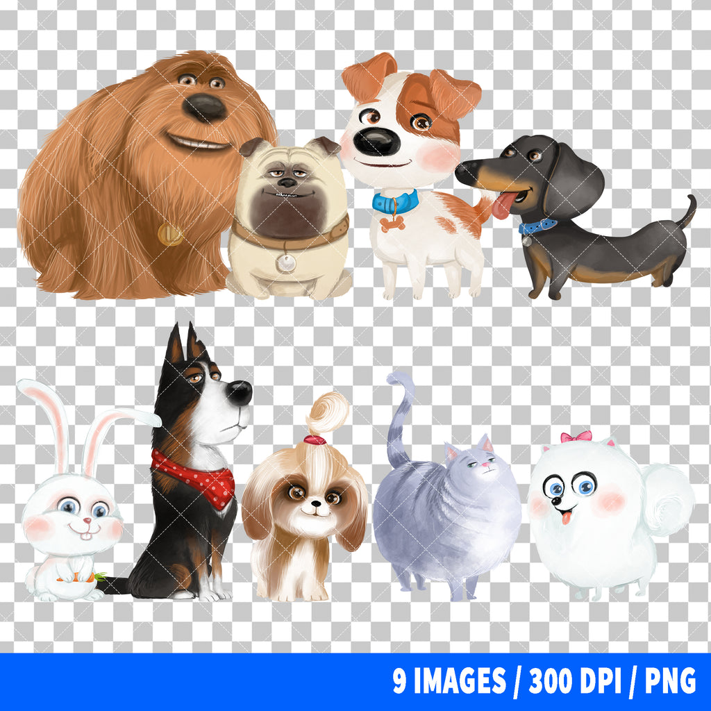 Secret Life Of Pets Clipart PNG Bundle #2