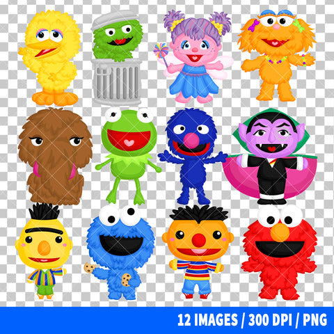 Sesame Street Clipart PNG Bundle