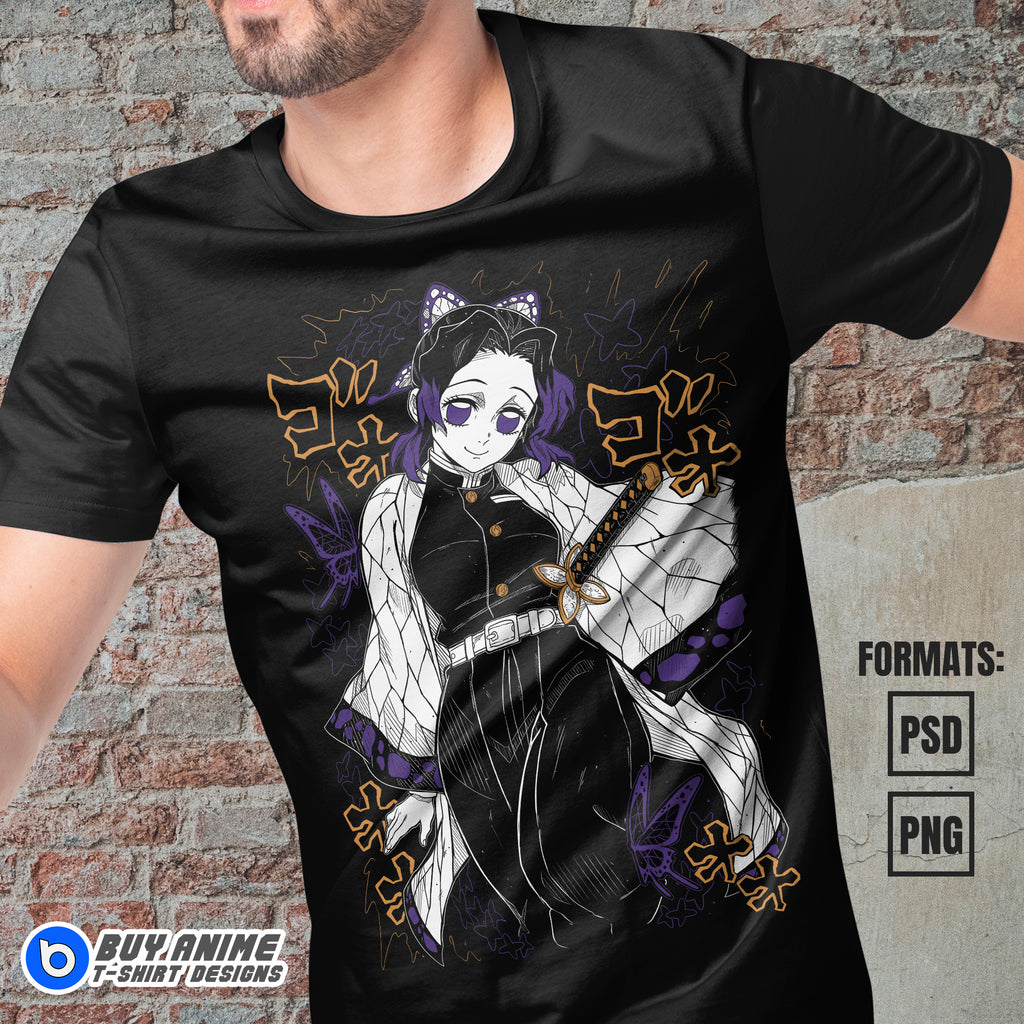 Shinobu Demon Slayer Anime Vector T-shirt Design Template