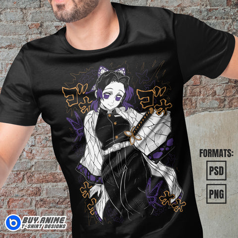 Shinobu Demon Slayer Anime Vector T-shirt Design Template