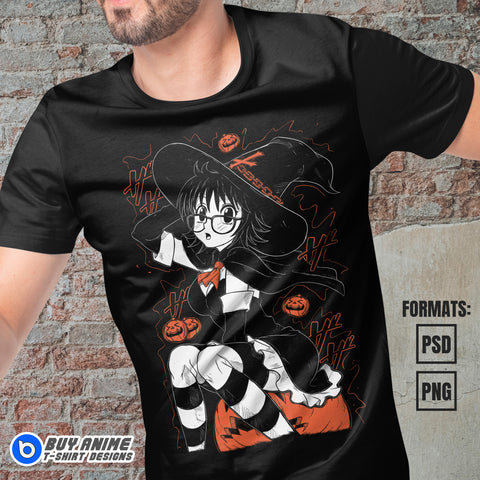 Shizuku Halloween Hunter x Hunter Anime Vector T-shirt Design Template