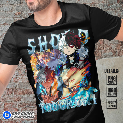 Shoto Todoroki My Hero Academia Anime Bootleg T-shirt Design